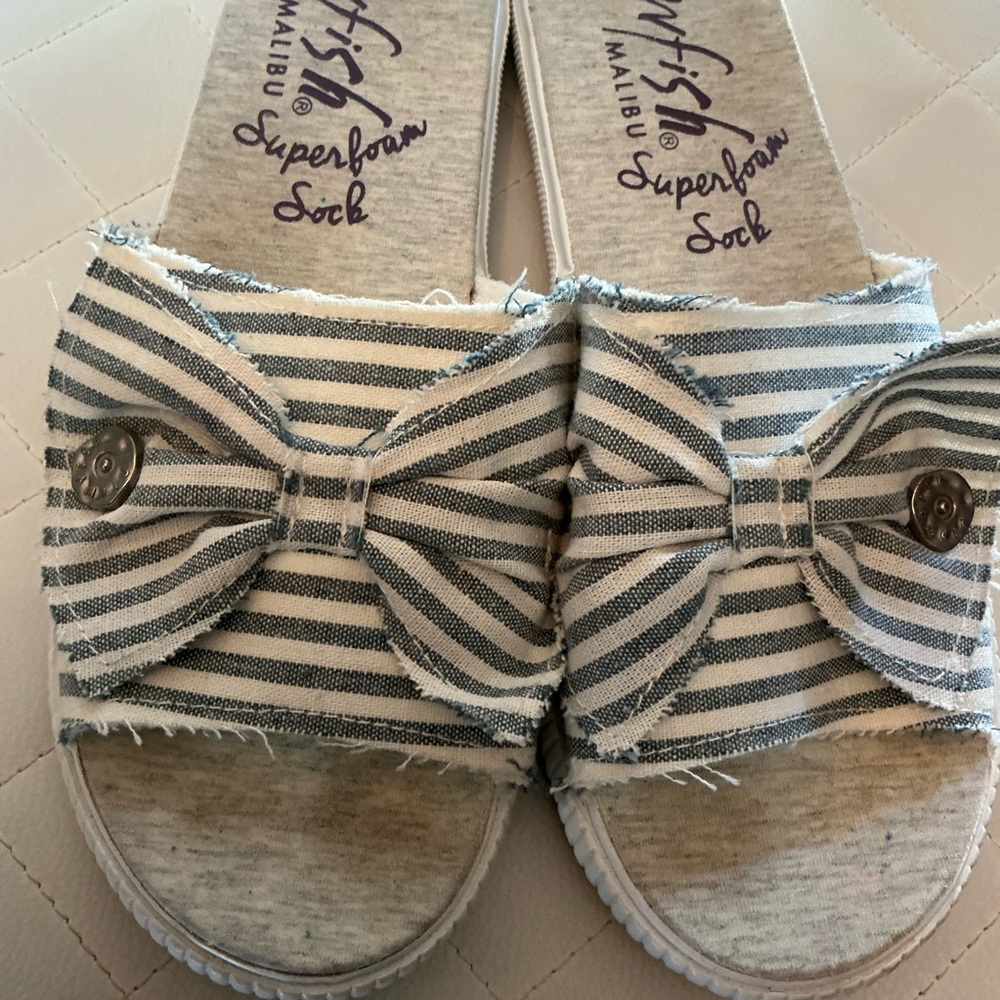 Striped Blow  fish Slide Sandals